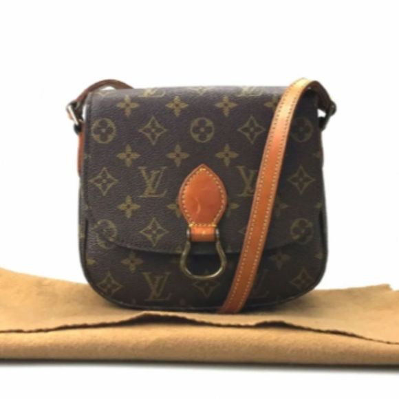LOUIS VUITTON Saint Cloud MM Shoulder Bag Monogram Leather Brown Germany M51243 - Picture 1 of 13